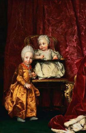 Anton Raphael Mengs Portrait of Archduke Ferdinand (1769-1824) and Archduchess Maria Anna of Austria (1770-1809), children of Leopold II, Holy Roman Emperor Sweden oil painting art